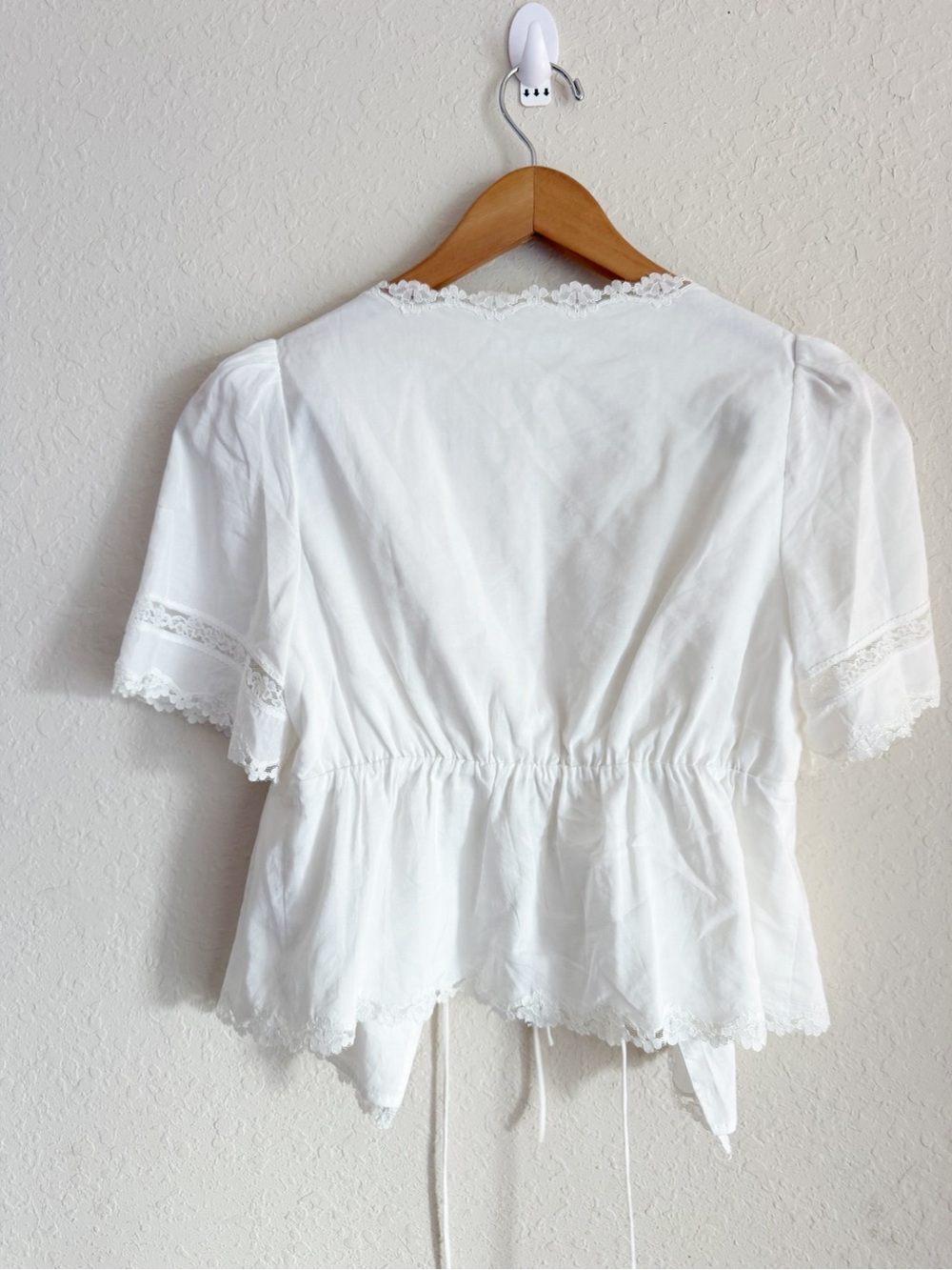 Refromation Margot White Front Tie Cottagecore Milkmaid Top Size XS - Picture 5 of 6